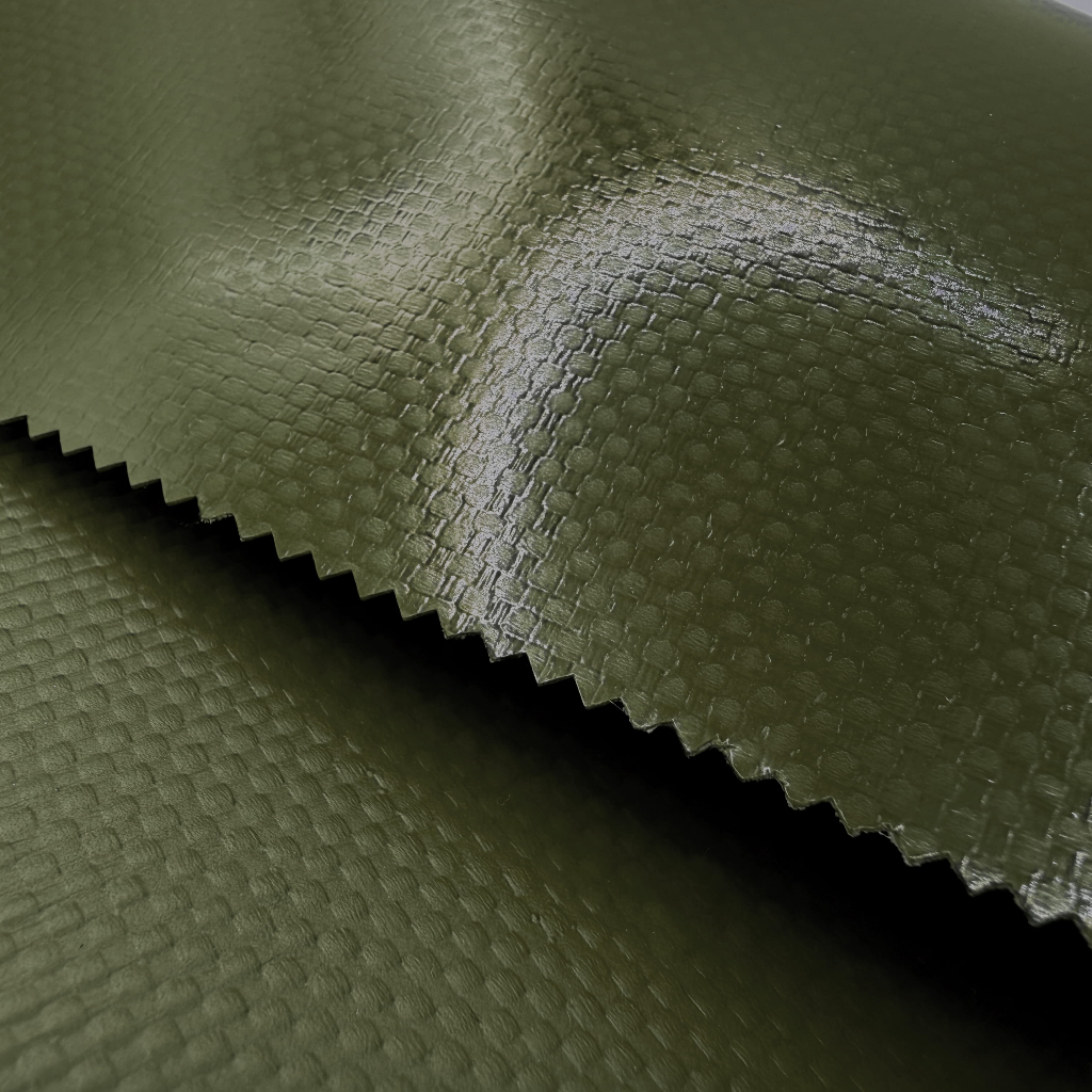 ПВХ ТКАНЬ МТМП1 450г/м2 хаки RAL 6003 1 ст. лак гл. -40С Г1 3,2м 65м