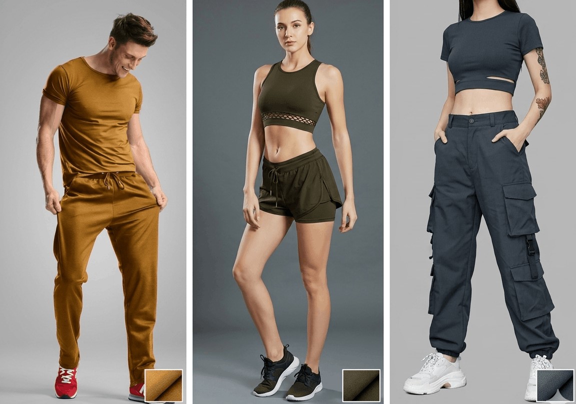 Эластичная ткань для спортивной одежды ЭВОЛЮЦИЯ: теперь в цветах койот, т. хаки, т.серый