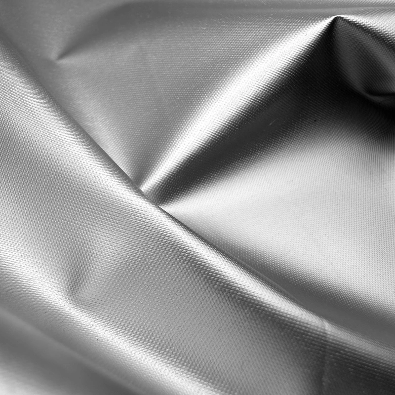 КУРТОЧНАЯ ТКАНЬ ТАФФЕТА серебро